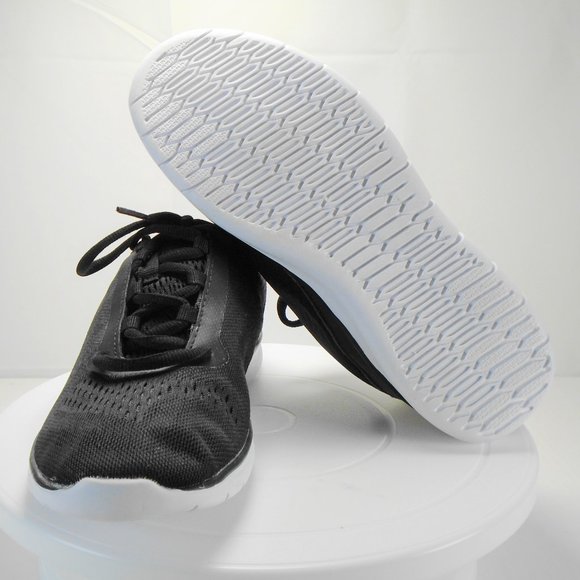 Flex Foam Black Lace Up Walking Shoes Size 7 - Picture 8 of 8